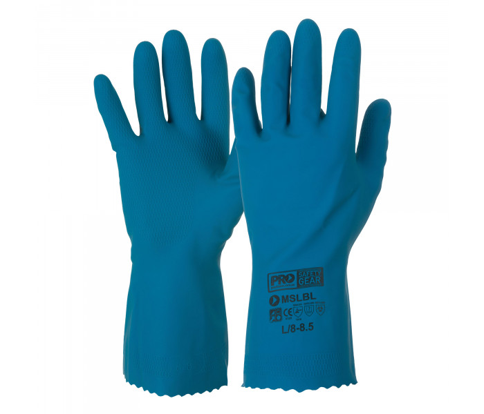 PRO Blue Silverlined Rubber Gloves 