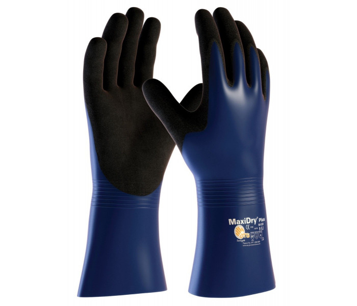 ATG MaxiDry Plus 56-530 Nitrile Gauntlet Palm Coat Gloves