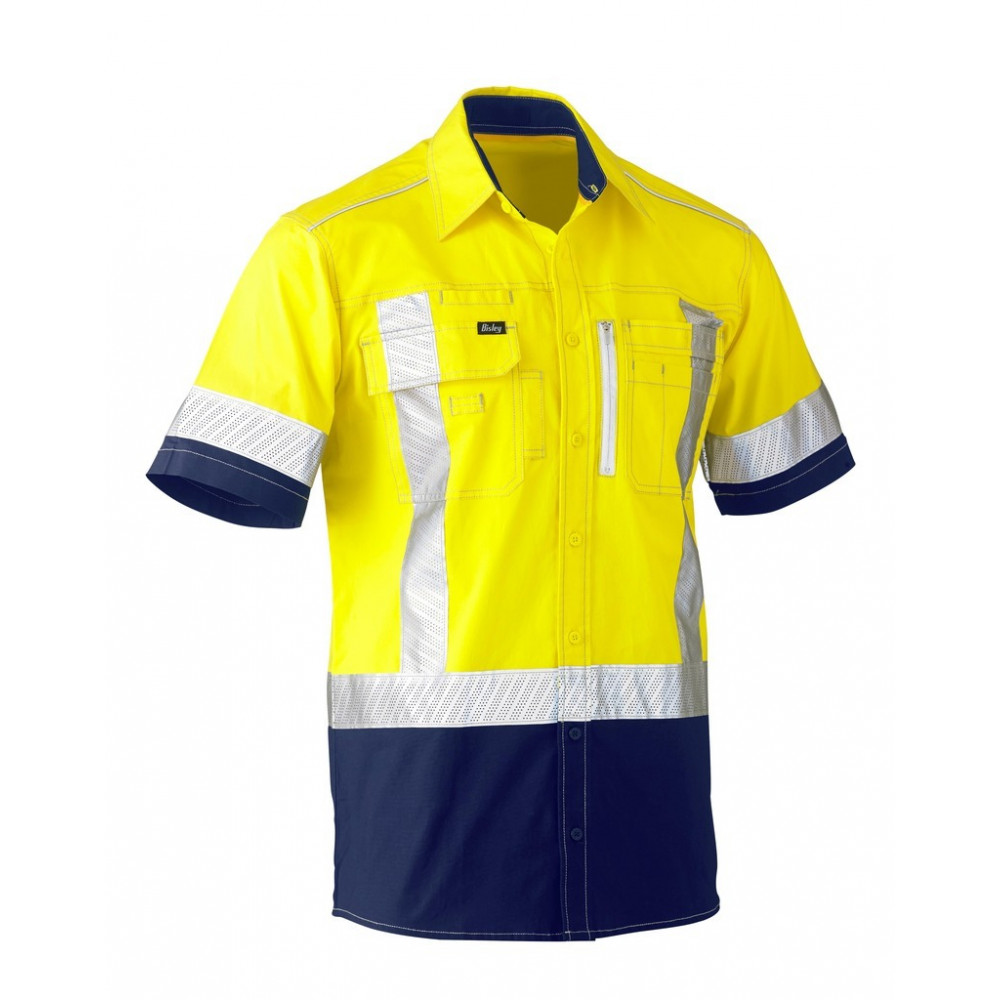 HI VIS S/S SAFETY SHIRT WITH REFLECTIVE TAPE